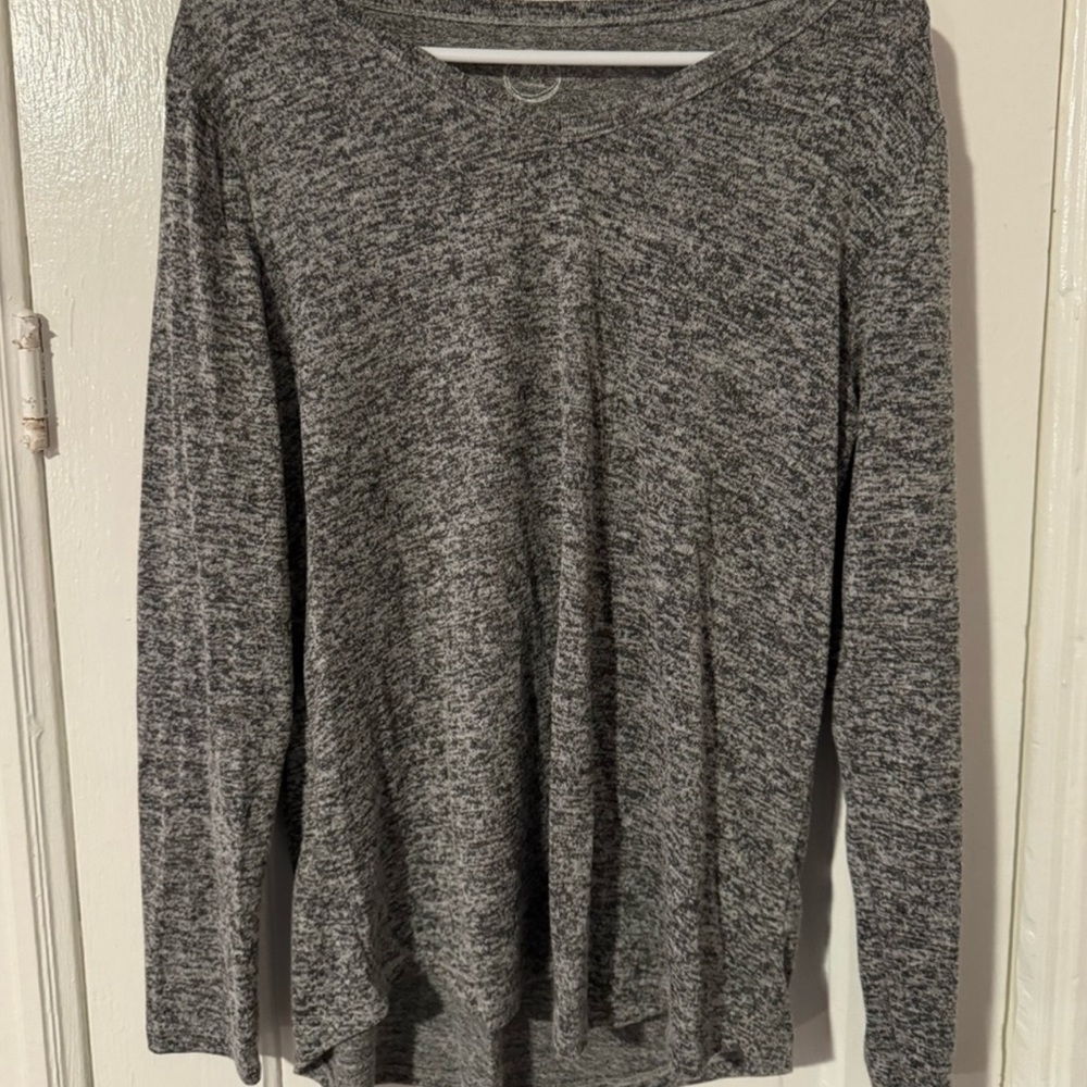 Gray Long Sleeve Top
